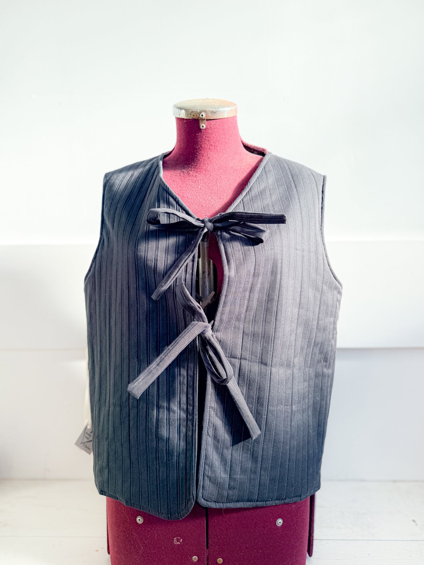 Cotton Quilted Vest - Teal Spots